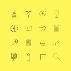 Design elements linear icon set simple outline vector