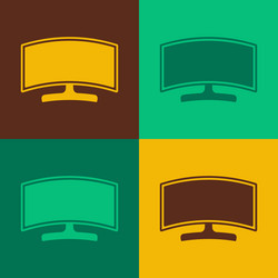 Pop art computer monitor icon isolated on color vector