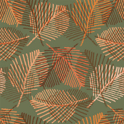 Scattered Leaf Pattern - Mono Print Style vector image