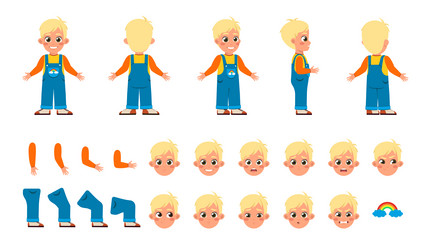 Set of character constructor for animation vector