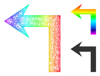 spectral net mesh gradient turn left icon vector image