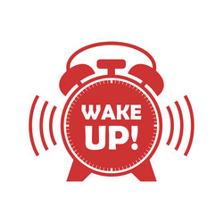 wake up icon in flat style good morning vector