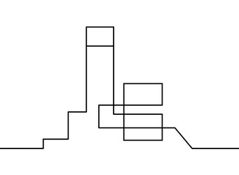 abstract architecture as continuous lines drawing vector image