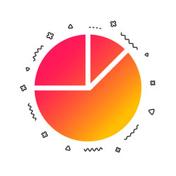 pie chart graph sign icon diagram button vector image
