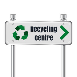 recycling center road pointer vector