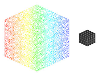 spectrum net gradient isometric cube icon vector image
