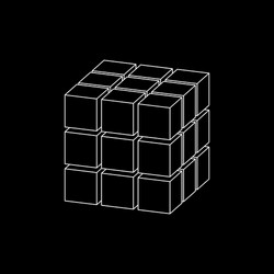 Abstract 3d cube from cubes dimetric projection vector