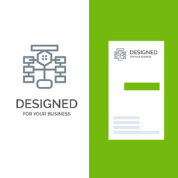flowchart flow chart data database grey logo vector image