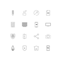 Web linear thin icons set outlined simple vector