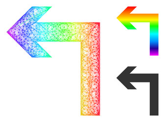 Spectrum net gradient turn left icon vector