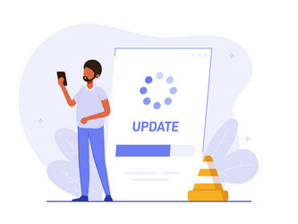 System or web application upgrade procedure vector