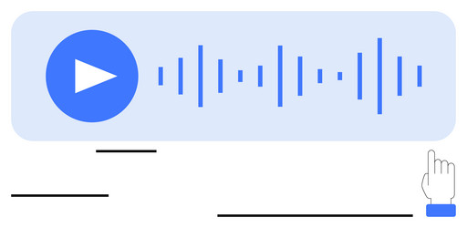 audio player interface with play button vector image