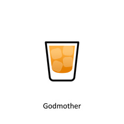 Godmother cocktail icon in flat style vector