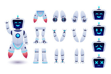 Gradient robot character constructor vector