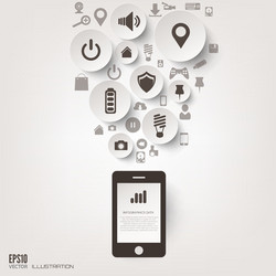 flat abstract background with web icons interface vector image