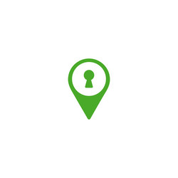 Keyhole and location icon gps pointer map pin vector