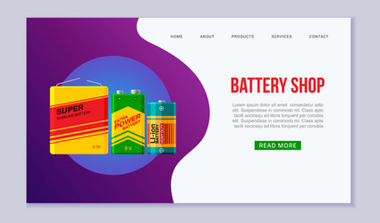 fast battery shop web template vector