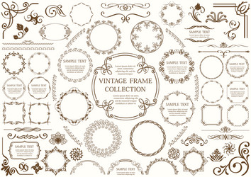 Calligraphic design elements vintage set Vector Image