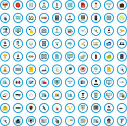 100 hacking icons set flat style vector image