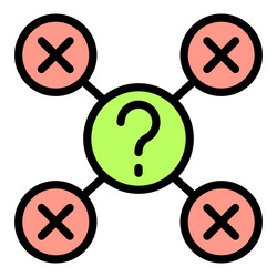 decision making process with multiple wrong vector image