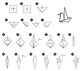 how to make origami bird step by tutorial vector image