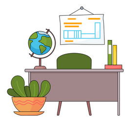 Teacher s workplace in a cartoon vector