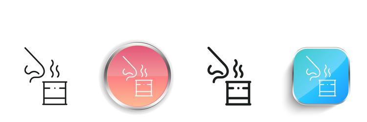 inhale icon thin linear regular and button style vector image