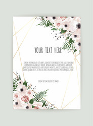 Invitation with handmade floral elements vector