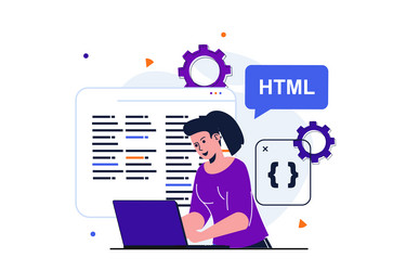 Modern Web Developer Working vector image