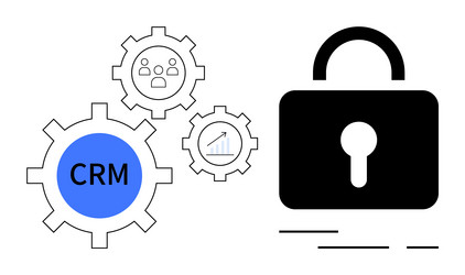 enhancing crm systems with secure data protection vector image