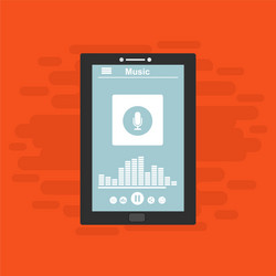media player application app template with flat vector image