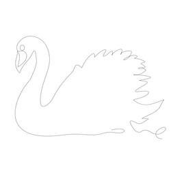 swan continuous one line drawing vector