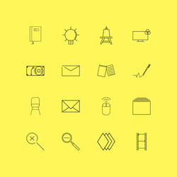 Design elements linear icon set simple outline vector