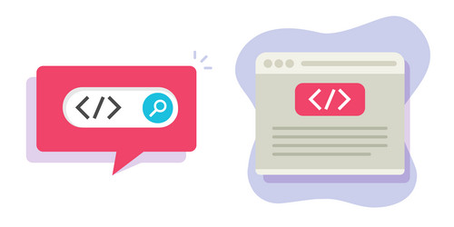 meta tag metadata script code icon graphic vector image