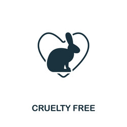 cruelty free icon monochrome simple vector