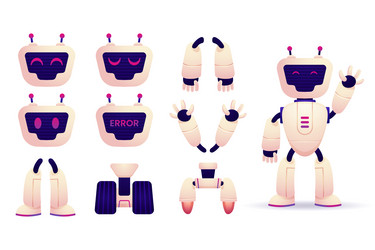 gradient robot character constructor vector