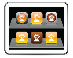 operator orange app icons vector