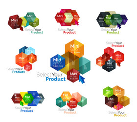 set of hexagon navigation option diagrams vector image