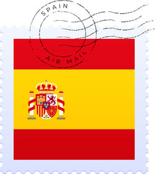 Spain postage mark national flag stamp vector