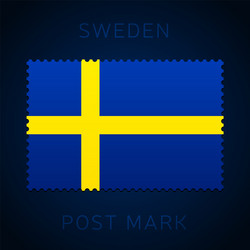 sweden postage mark national flag stamp vector