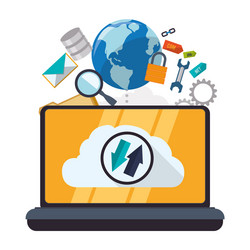 Web hosting and cloud computing vector