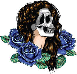 Day of the Dead Girl - Skeleton Makeup Vector Image