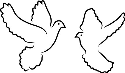 Doves silhouettes vector