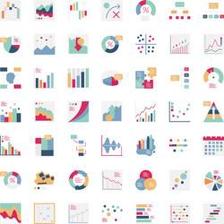 Graph icons set every single icon can easi vector