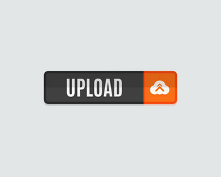 Upload web button flat design vector