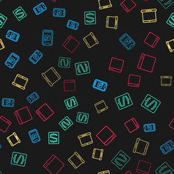 Set line mobile apps programming language syntax vector