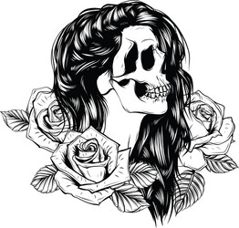 Skeleton Makeup Girl - Day of the Dead Vector Image