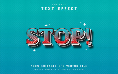 Stop dots pattern style text effect vector