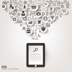 flat abstract background with web icons interface vector image