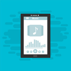 media player application app template with flat vector image